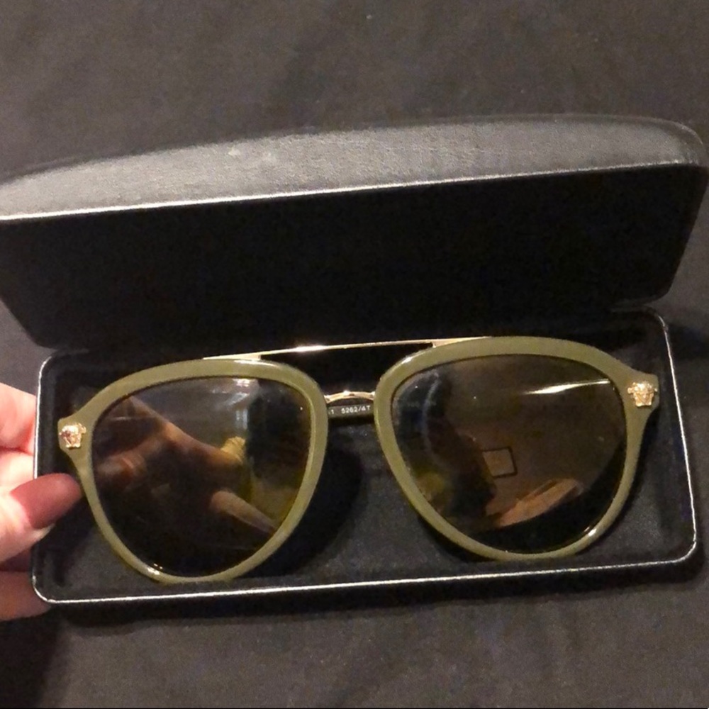Versace Army Green Aviators